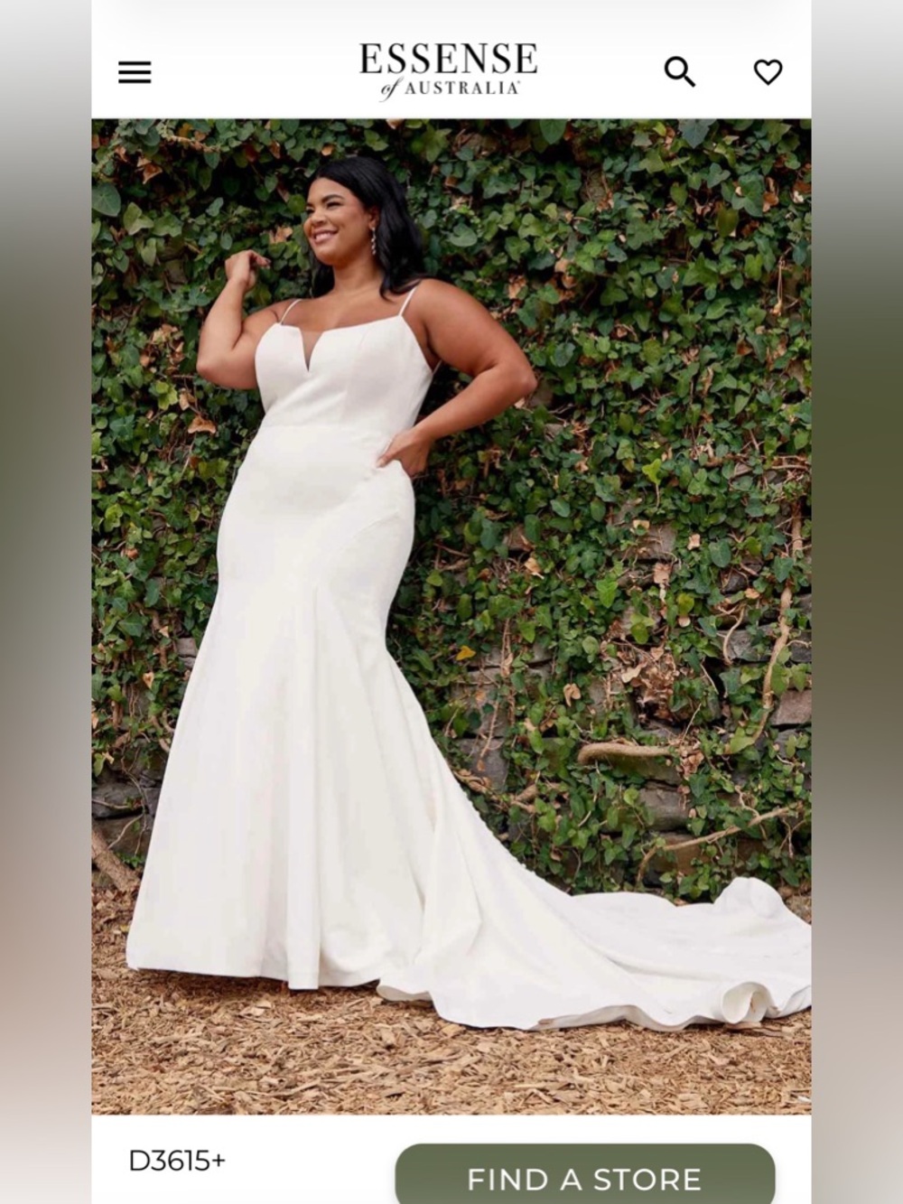 Essense of Australia White Fitted Mermaid Wedding Dress